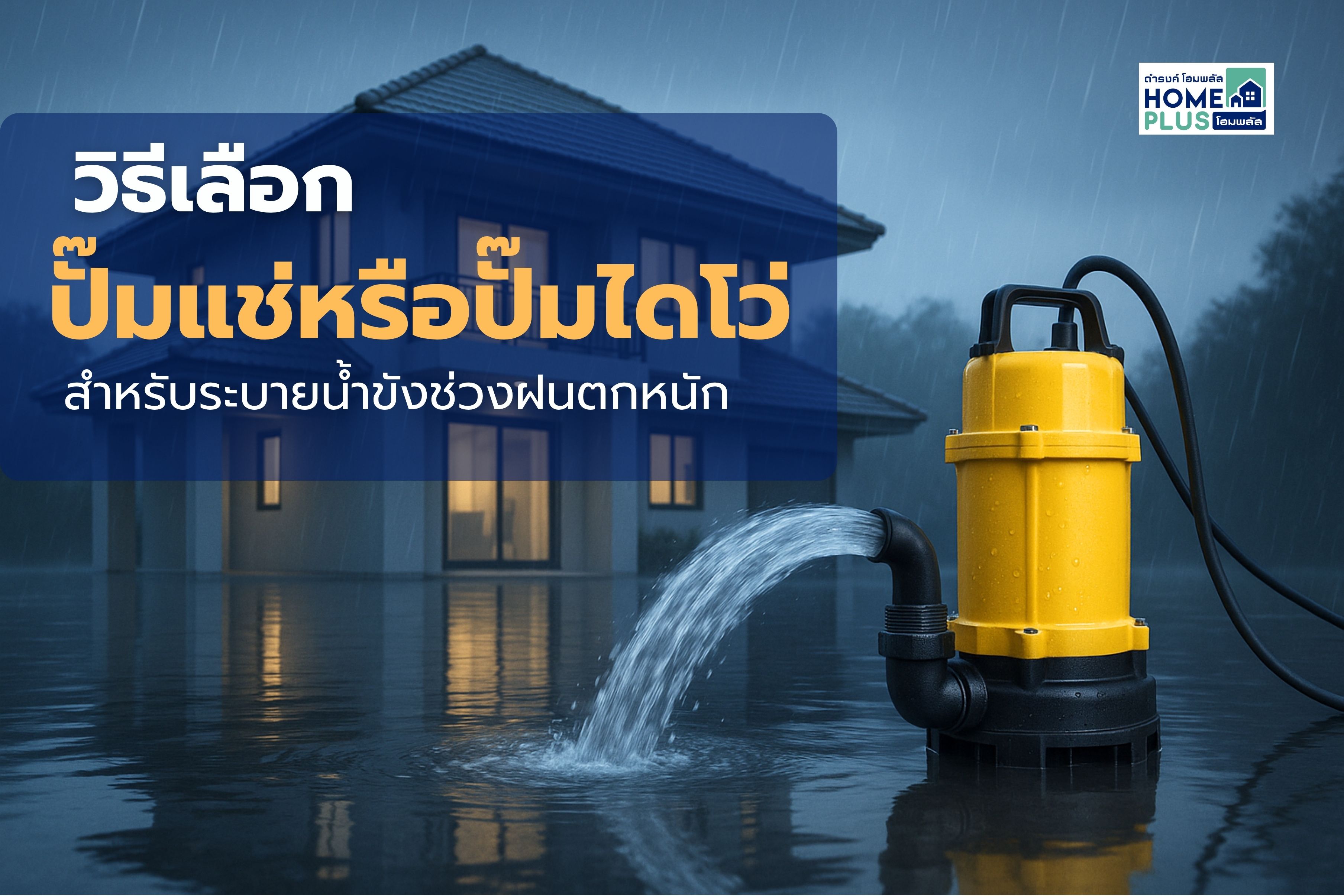 วิธีเลือกปั๊มน้ำสำหรับระบายน้ำขังช่วงฝนตกหนัก - ดำรงค์โฮมพลัส